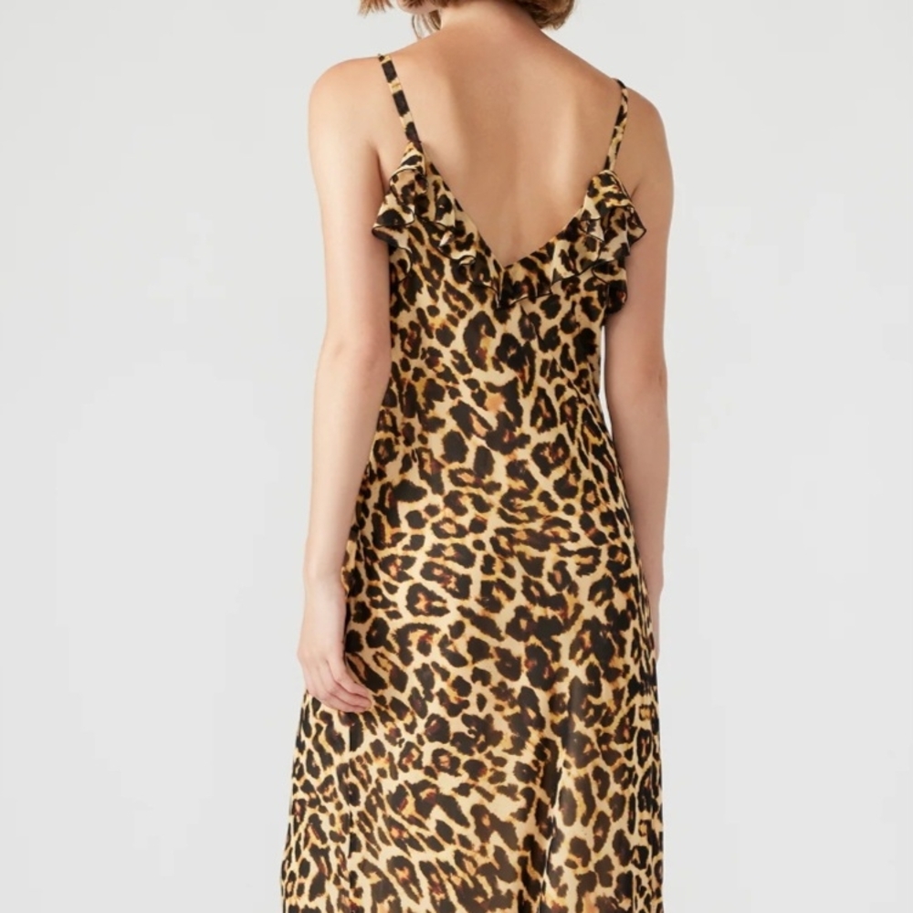 Leopard Print Ruffle Dress - Picture 4 of 6